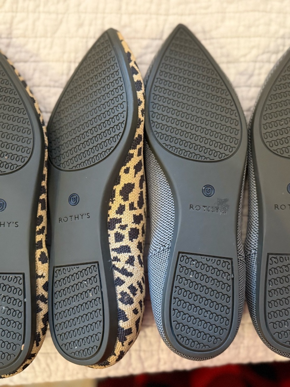 Rothy's the point flats in leopard and gray 9.5 9 1/2 shoes - Picture 3 of 3